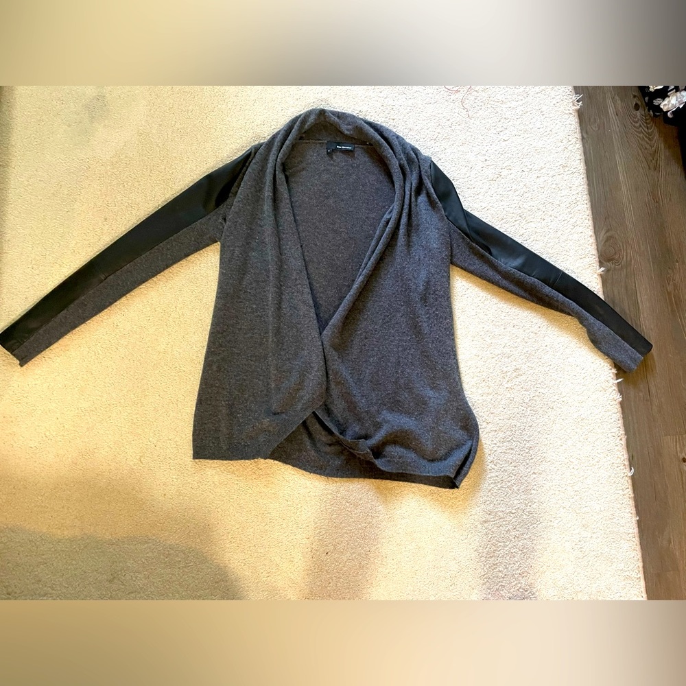 The Kooples leather and wool cardigan